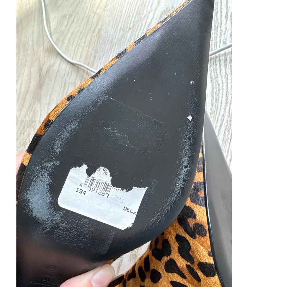 Schutz Leopard Pony Hair Pointy Toe Ankle Boot Side Zip 2" Heel Barely Worn $395 - Picture 8 of 8